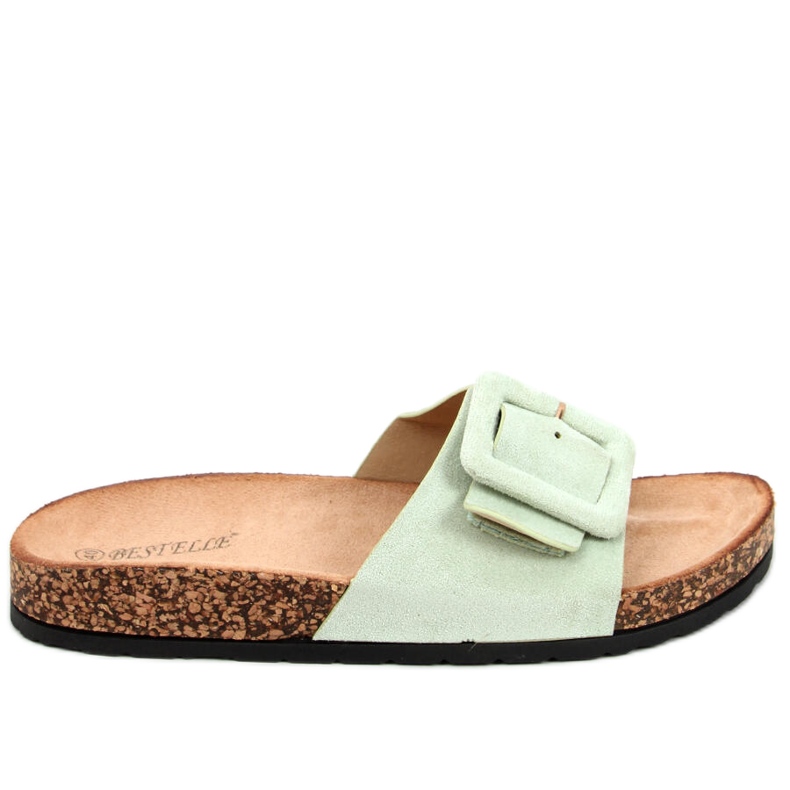 Chinelos de sola de cortiça Priya LT.GREEN verde
