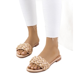 BM Chinelos Correra bege elegantes BM Chinelos Correra bege elegantes