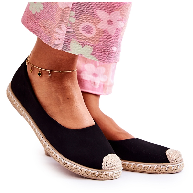 Alpargatas femininas de camurça clássicas pretas Calábria preto