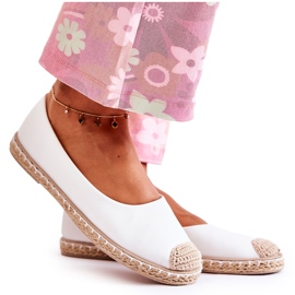 Alpargatas femininas clássicas de couro branco Calábria bege