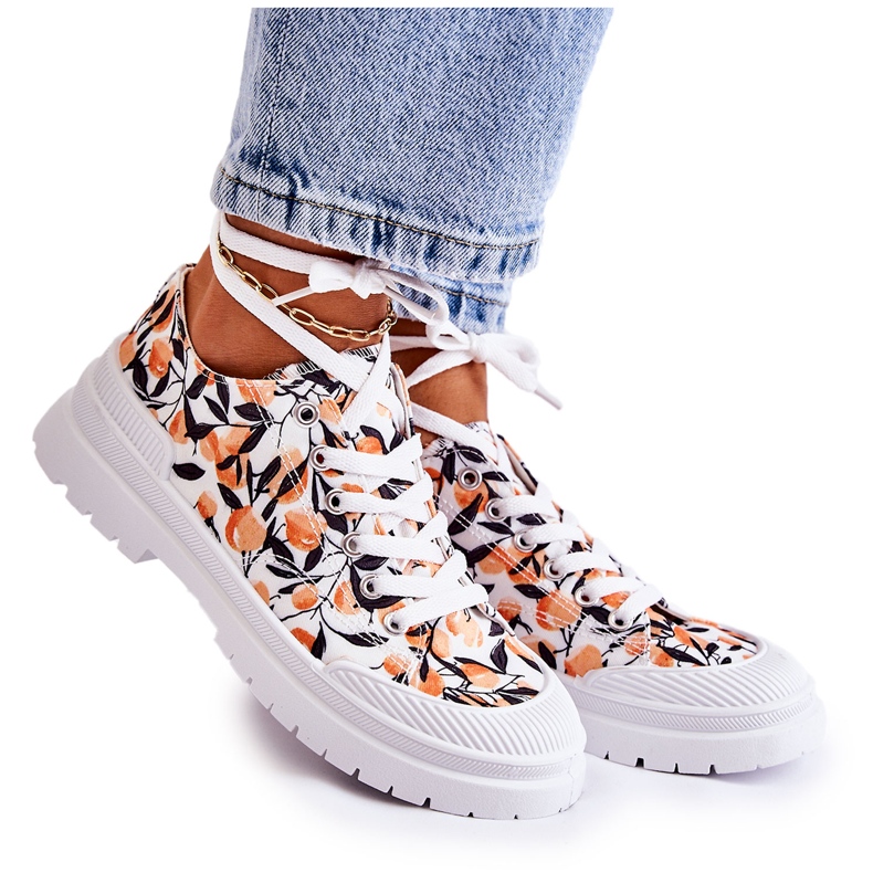 PS1 Tênis baixos amarrados em frutas brancas Amissa branco