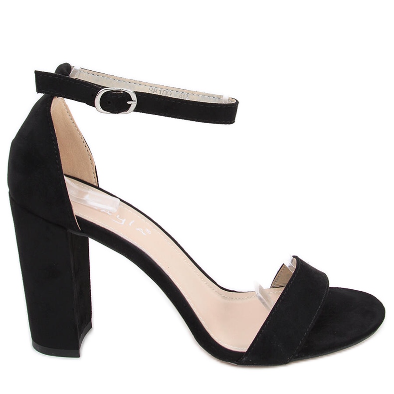Sandália de salto alto Ariel Black Suede preto
