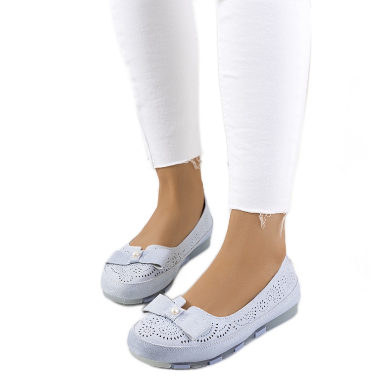 Mocassim de couro azul Catania