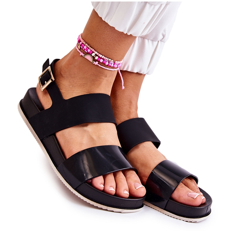 PG1 Sandálias de borracha na plataforma Kathia preta preto