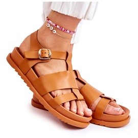 WS1 Sandálias Tessy Camel com Plataforma castanho