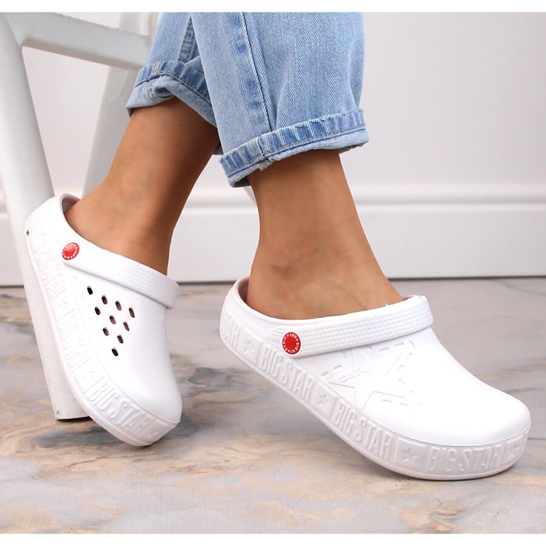 Big Star II275003 kroks branco chinelos de espuma branca