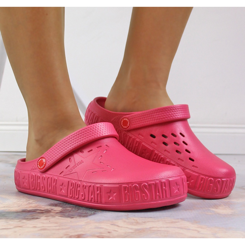 Chinelos rosa de mulher kroks rosa Big Star II275007