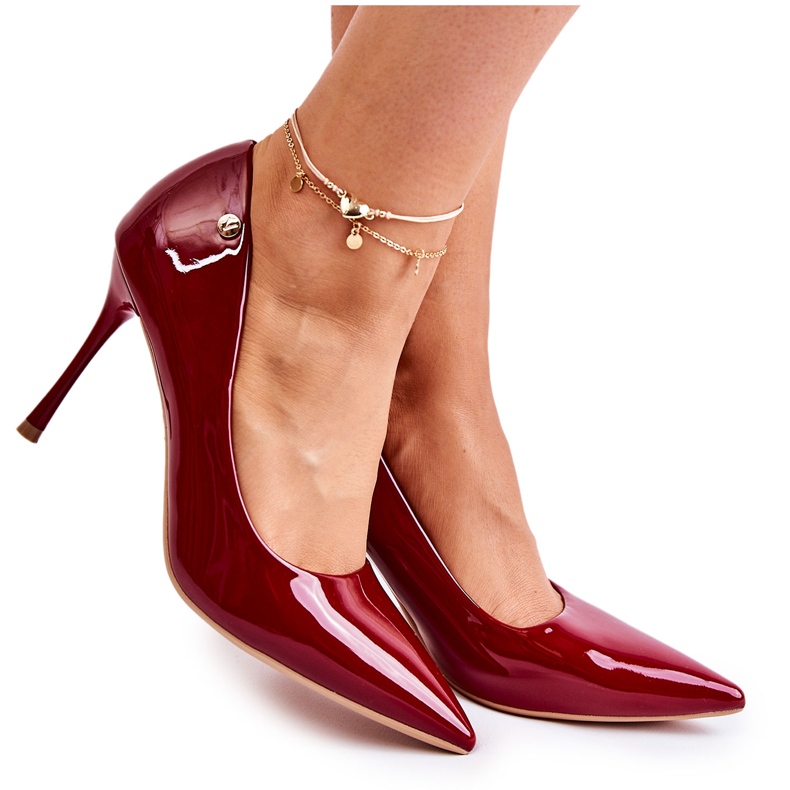 Vinceza Stilettos Lacados Lerisa Vermelhos Clássicos