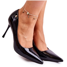 Vinceza Salto alto clássico lacado preto Lerisa