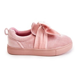 PA1 Tênis infantil Slip-On com laço rosa Timma