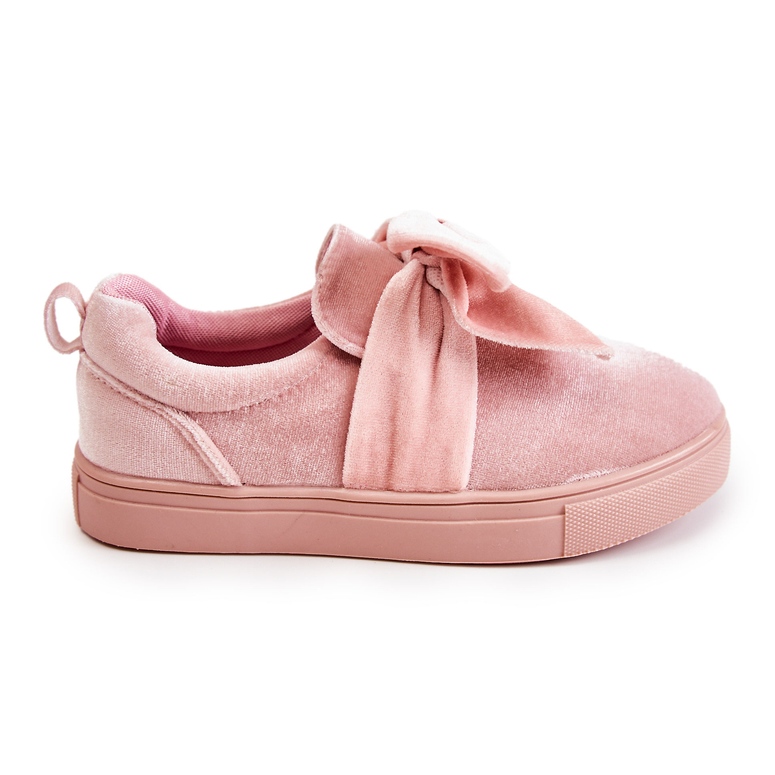 PA1 Tênis infantil Slip-On com laço rosa Timma