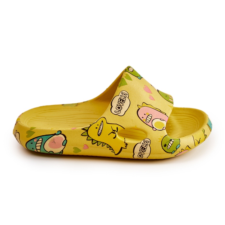 WJ1 Chinelos infantis Light Dinossauros Amarelo Astro