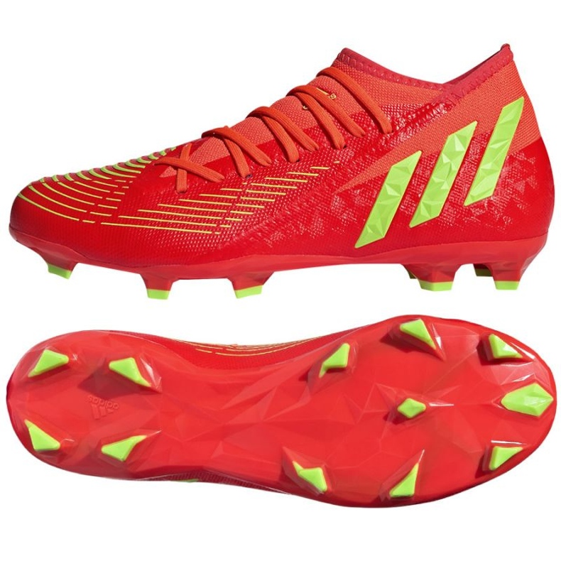 Tênis Adidas Predator Edge.3 Fg M GW1005 vermelho laranjas e tintos