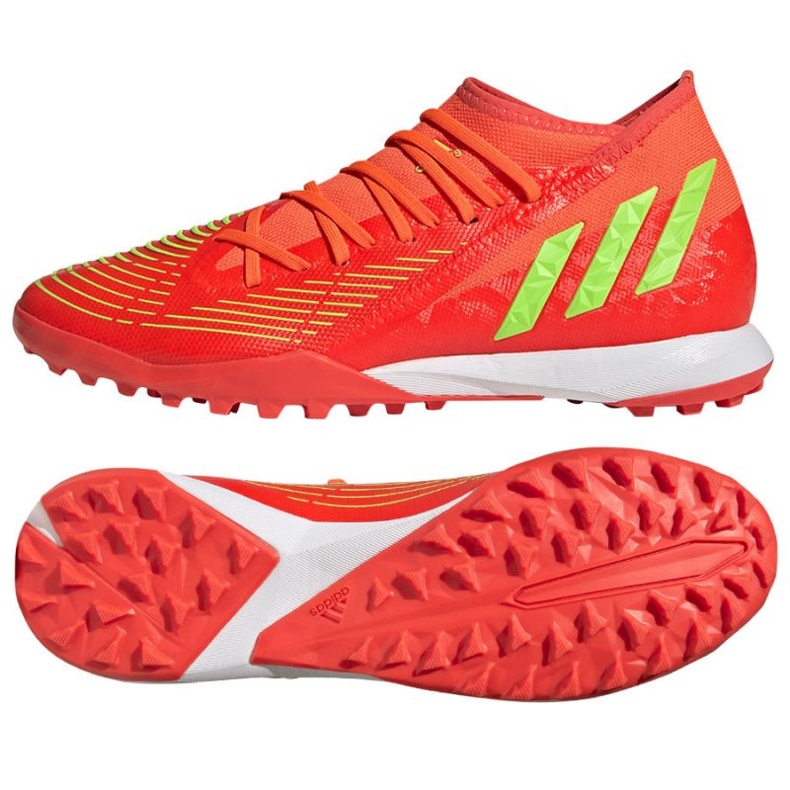 Tênis Adidas Predator Edge.3 Tf GV8536 vermelho laranjas e tintos