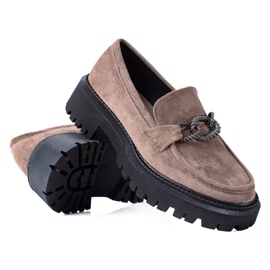 SHELOVET Mocassins na plataforma marrom