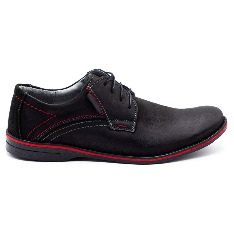 Sapatos masculinos de couro Olivier 242 pretos