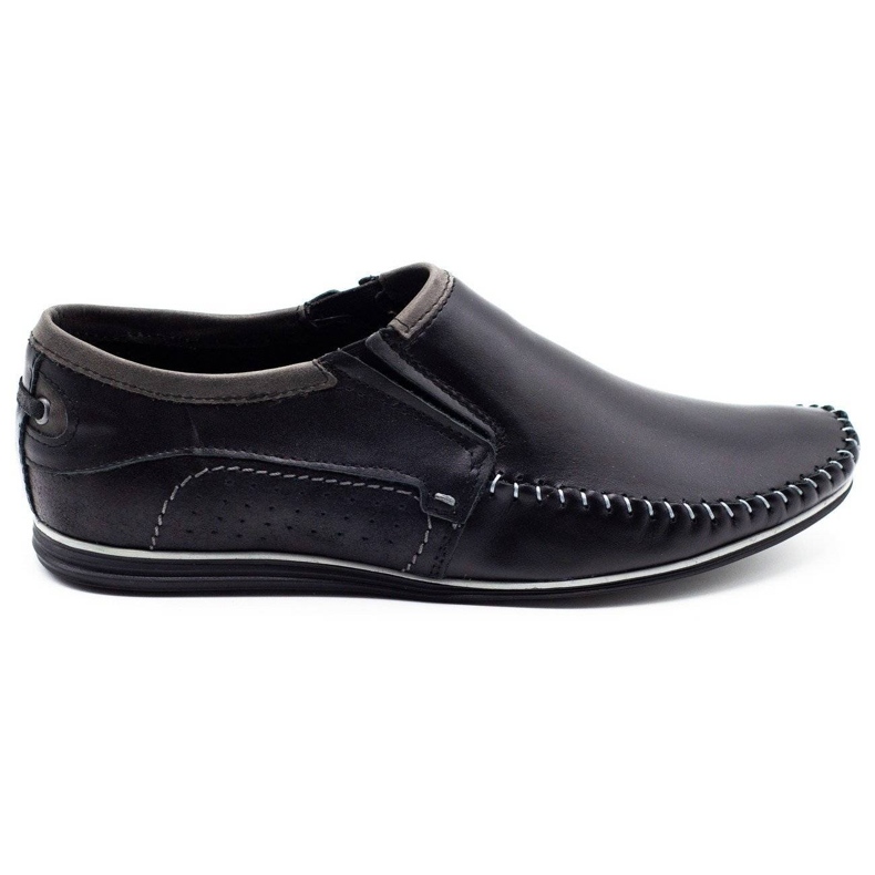 KOMODO Mocassins masculinos de couro 847 pretos