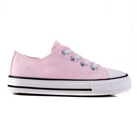 Sapatilhas de criança Pink Vico com elásticos rosa