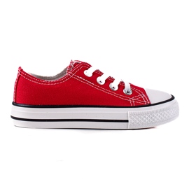 Sapatilhas de criança Red Vico com elásticos vermelho