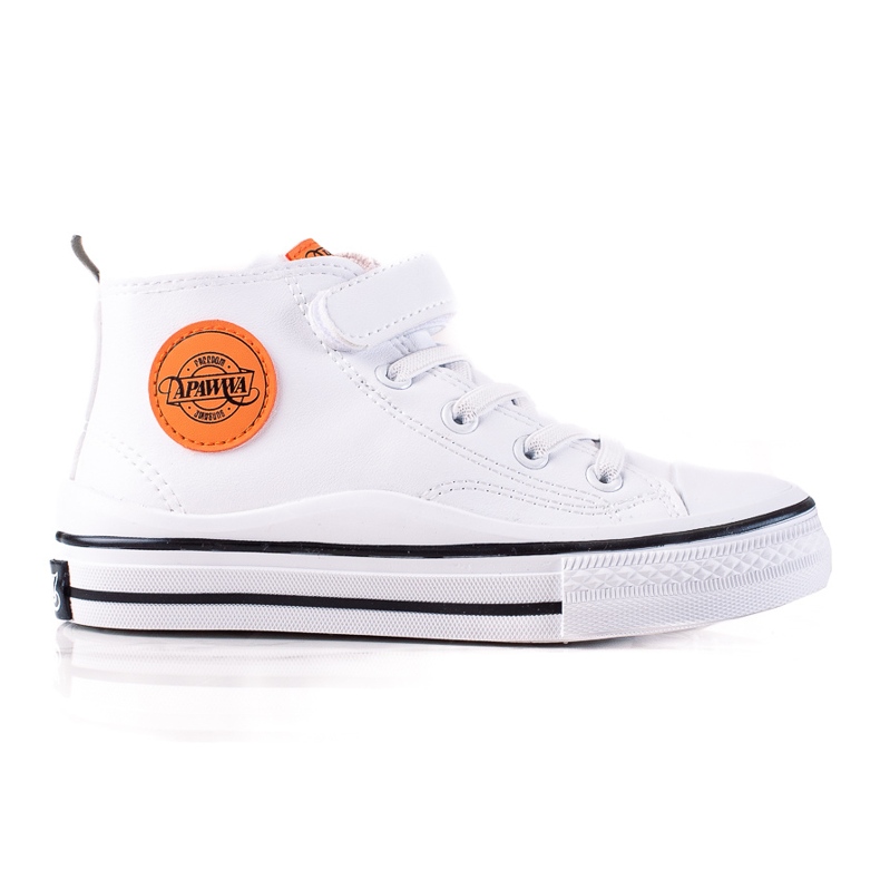 Tênis infantil Shelovet em couro ecológico na cor branca branco