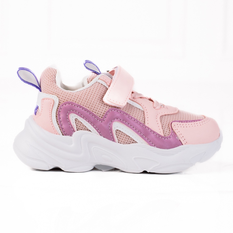 Tênis infantil Shelovet com velcro rosa tolet