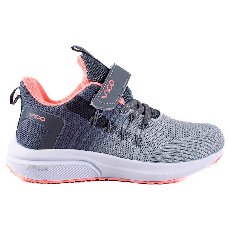 Calçado esportivo infantil Vico, cinza claro rosa