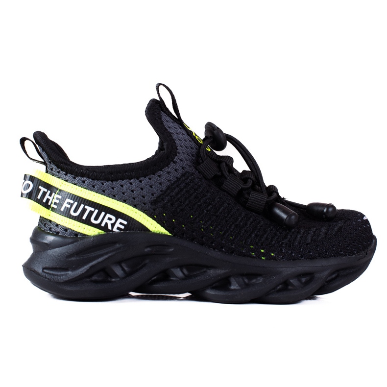 Calçado esportivo infantil Vico, material de duas cores preto cinza