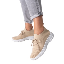 Sapatos desportivos de mulher Shelovet com atacadores bege