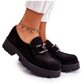 PL5 Mocassins de camurça pretos da moda Rayhan