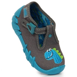 Chinelos de fivela com dinossauro Befado Jr BEF2O cinza