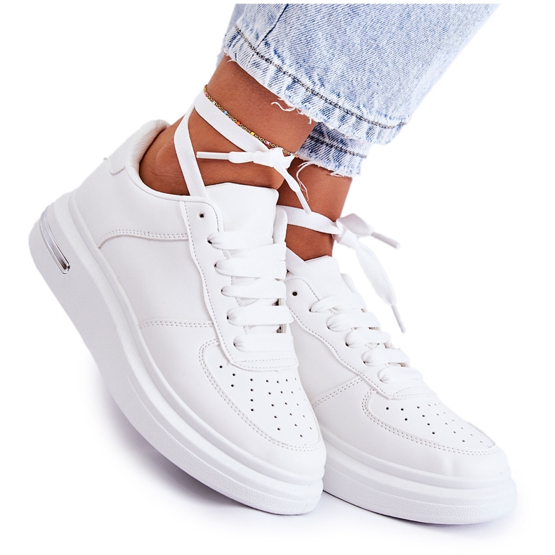 PG1 Tênis Esportivo Clássico de Couro Ecológico Branco Jennys