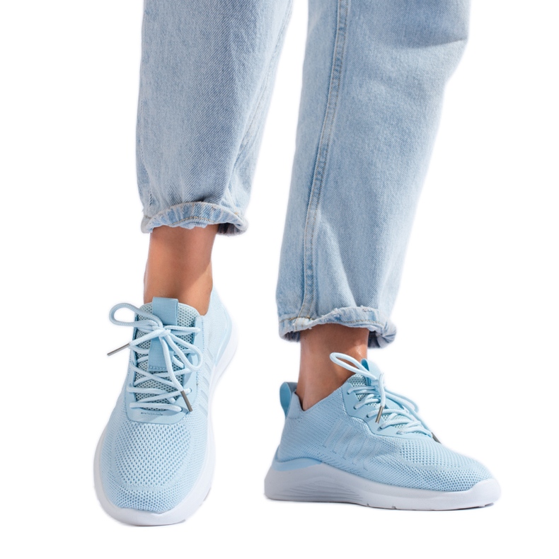 Shelovet sapatos esportivos femininos azuis azul