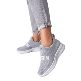 Sapatilhas de mulher Shelovet em tecido cinzento cinza