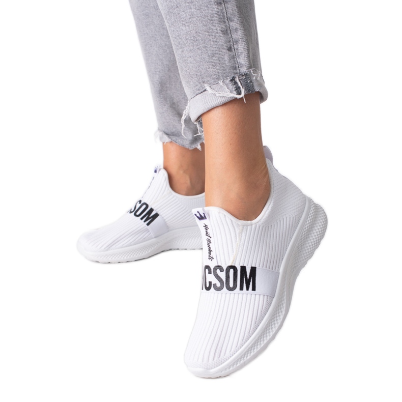 Sapatilhas de mulher Shelovet em tecido branco