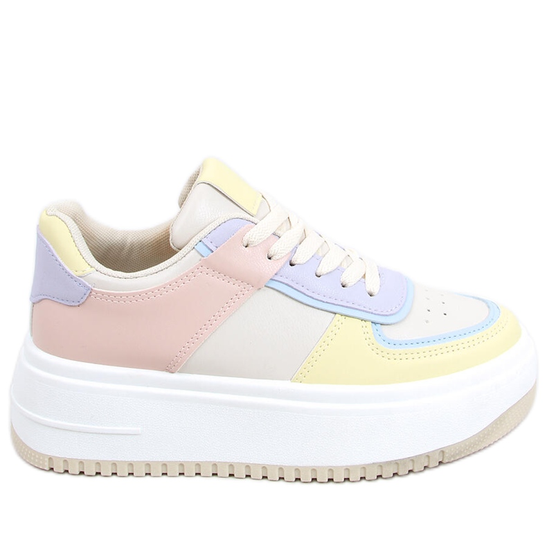 Tênis feminino Dhara Yellow branco azul rosa multicolorido amarelo