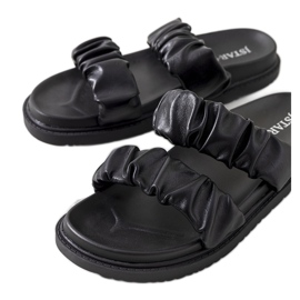 PA1 Chinelos de mulher negra do Buzaco preto