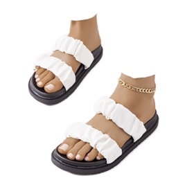 Chinelos de mulher branca do Buzaco branco