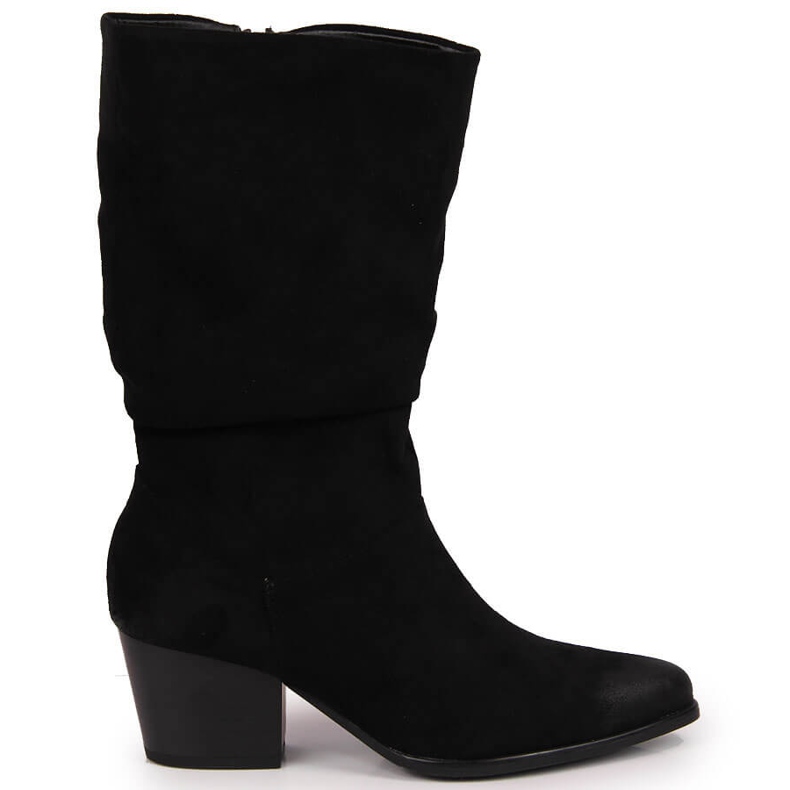 Botas pretas para mulher, enrugadas, pretas Vinceza preto