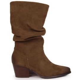 Botas curtas enrugadas de mulher Vinceza marrom