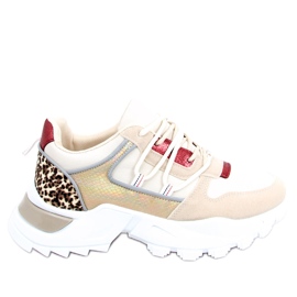 Ebba Gold Trainers bege vermelho multicolorido dourado