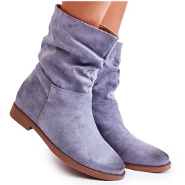 PG1 Botas femininas de camurça azul Venis