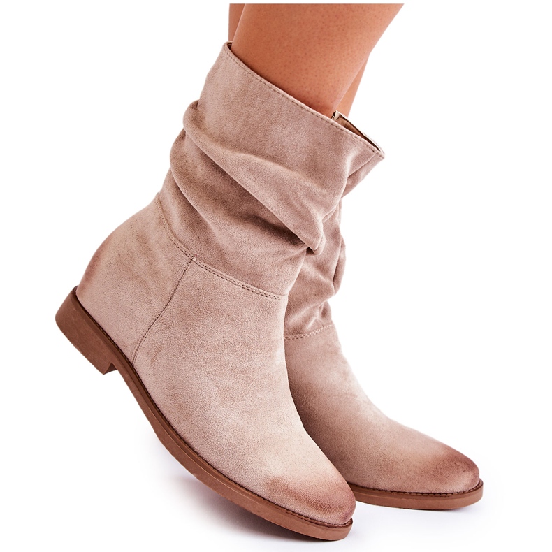 PG1 Botas femininas de camurça bege Venis