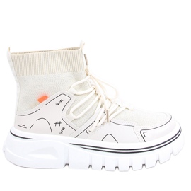 Calçado desportivo com meia Malin Beige bege