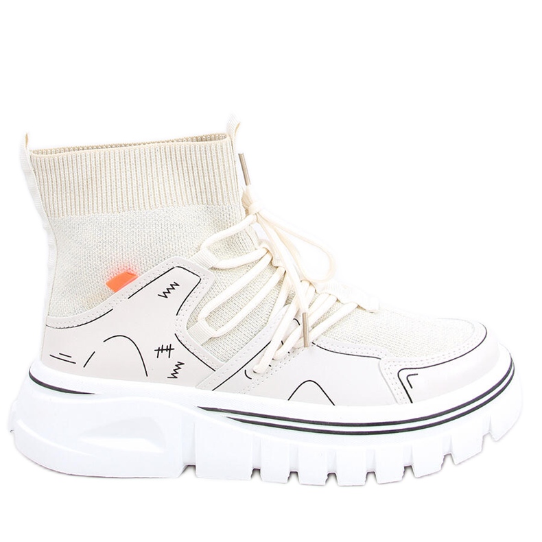 Calçado desportivo com meia Malin Beige bege