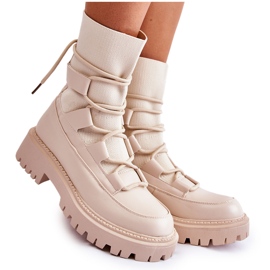 Trabalhadores de botas femininas com uma meia Fallor bege Trabalhadores de botas femininas com uma meia Fallor bege