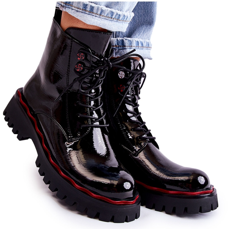 Botas Femininas Amarradas Sherill Preto
