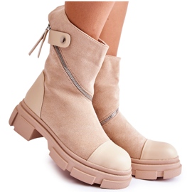 PS1 Botas femininas de camurça da moda Kandell bege