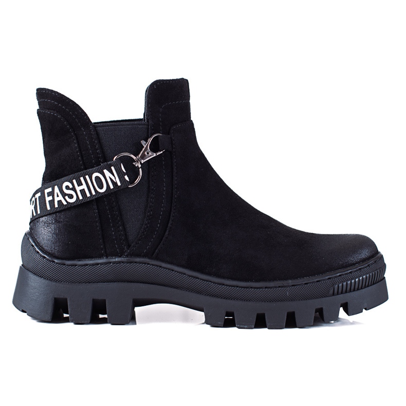 W. Potocki Trabalhadores Potocki de camurça preta preto