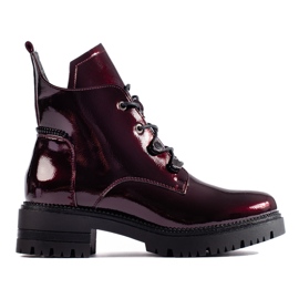 W. Potocki Botas laqueadas Borgonha da Potocki vermelho
