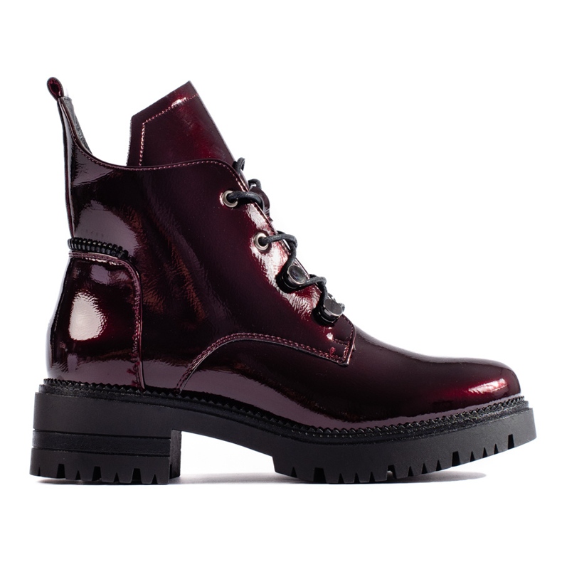 W. Potocki Botas laqueadas Borgonha da Potocki vermelho